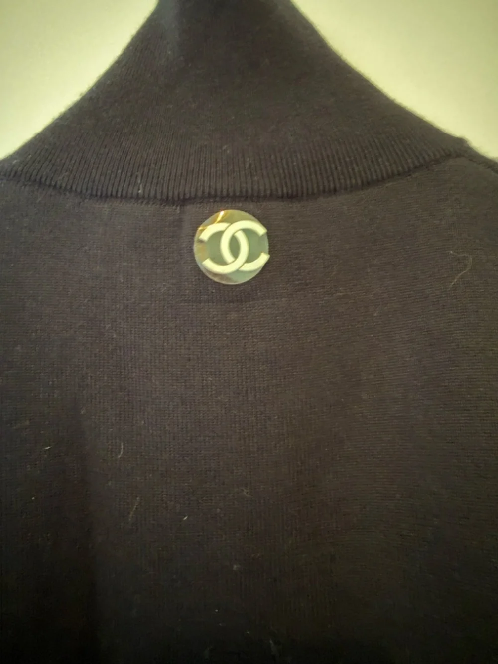 Chanel 26A Black Wool Quarter Zip Knitwear Size 34 Metiers D'art
